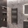 Wingrave 1200 x 500 straight multirail towel rail matt black Image 2
