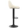 Bar Stool | Set of 2 | Cream | Velvet and steel | Adjustable | Modern Image 4