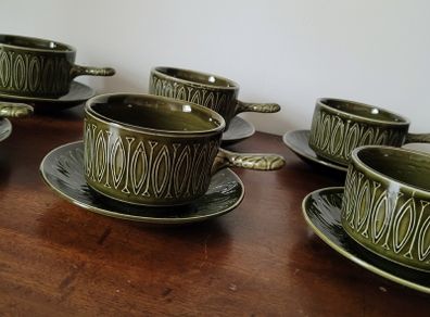 Mid-century pottery soup set