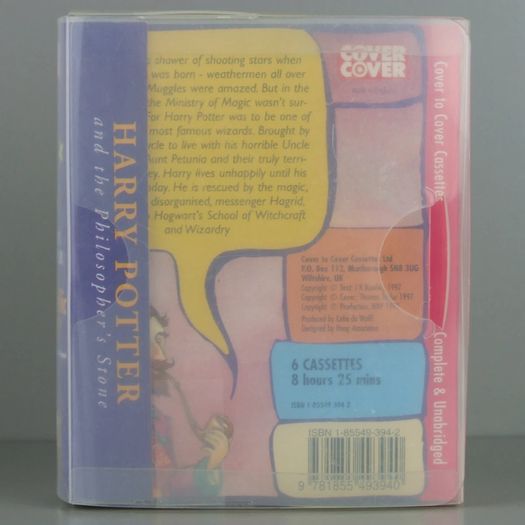 Harry Potter and the Philosopher's Stone audiobook read by Stephen Fry 6 cassette tapes