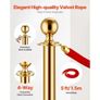 Stanchion Post, 8 Pcs Crowd Control Barrier Set with 6 Red Velvet Ropes, 5 ft Stainless Steel Gold Stanchion Post Queue with Sand Injection Hollow Base for Theater, Party, Wedding, Exhibition Image 5