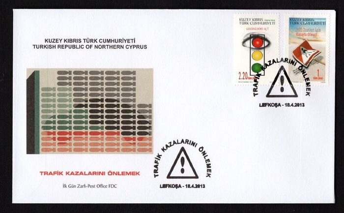 2013 Cyprus Traffic Safety Campaign Commemorative Stamp First Day Cover (FDC)