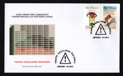 2013 Cyprus Traffic Safety Campaign Commemorative Stamp First Day Cover (FDC)