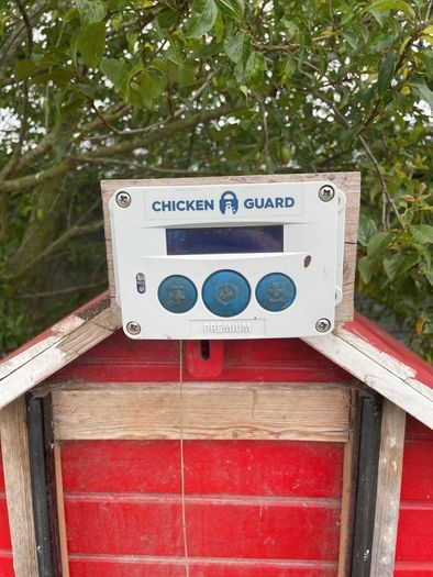 Chicken coop with automated door