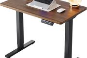 80 cm Electric Standing Desk Adjustable Height 4 Memory Settings Sit Stand Up for Home Office Computer Workstation Black Walnut