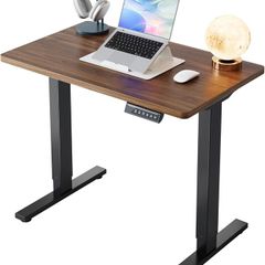 80 cm Electric Standing Desk Adjustable Height 4 Memory Settings Sit Stand Up for Home Office Computer Workstation Black Walnut