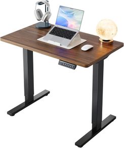 80 cm Electric Standing Desk Adjustable Height 4 Memory Settings Sit Stand Up for Home Office Computer Workstation Black Walnut