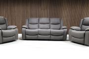 Chole 3+1+1 Grey &amp; Cream Micro Fabric Recliner Sofa