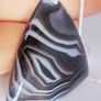 Unique Triangle Black Stripe Agate Gemstone Pendant Necklace Image 2