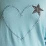 Carla Giannini Women's Angora Mix Top With Heart & Stars New With Tag Turquoise Image 3