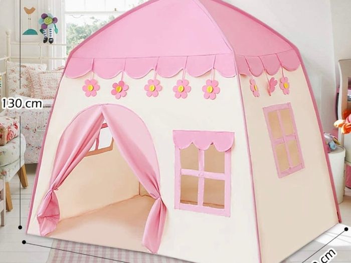 Princess Castle Play Tent Kid Play Tent Large Kids Play House for Indoor and Outdoor with Cotton Ball Lights Princess Crown Magic Wand Safety Non-toxic Great Gift for Girls (FREE POSTAGE)