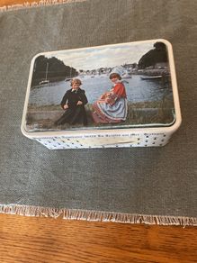 vintage Massilly France storage  tin
