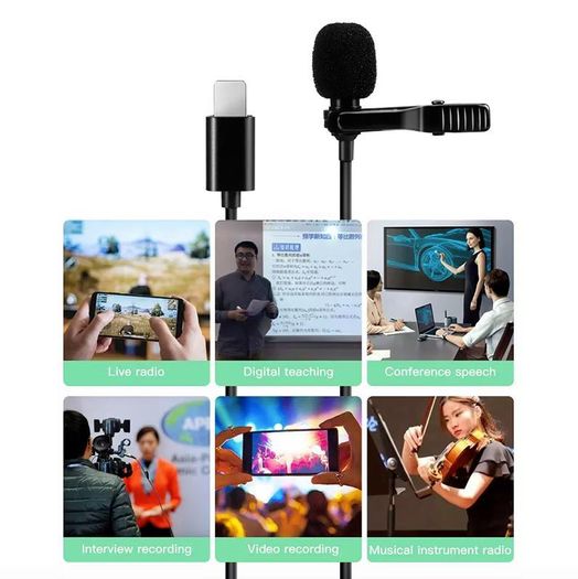 New Wired Professional Lightning Microphone, For iPhone, Samsung, Computer, Laptop etc.