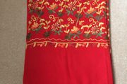 Chinese red embroidered scarf