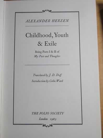 Childhood youth and exile , Folio
