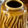 Vintage Celtic Kilrush Vase Wavy Bark Pattern Mustard Glaze 6 inch Image 8