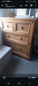 Mexican pine wardrobe and 6 drawer storage unit
