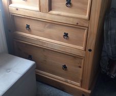 Mexican pine wardrobe and 6 drawer storage unit