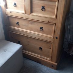 Mexican pine wardrobe and 6 drawer storage unit