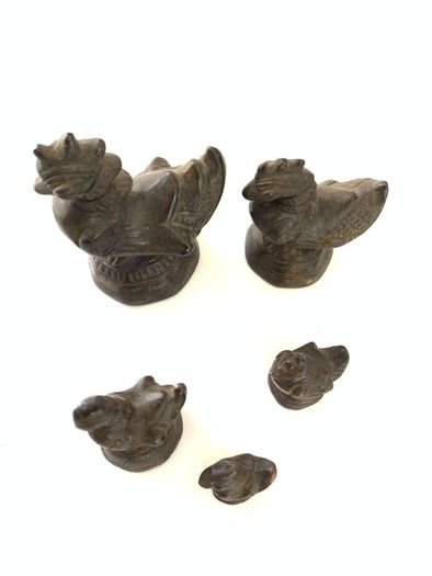 Antique 19th century Burmese bronze opium weights