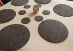 Placemats Coaster Simple Shape Circle Felt Table Mats Set 2 pieces