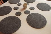 Placemats Coaster Simple Shape Circle Felt Table Mats Set 2 pieces