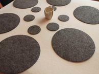 main image for ad Placemats Coaster Simple Shape Circle Felt Table Mats Set 2 pieces