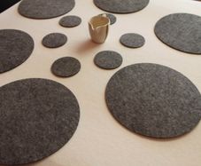 Placemats Coaster Simple Shape Circle Felt Table Mats Set 2 pieces