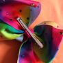 Jojo style hair bow, rainbow with crystals Image 2