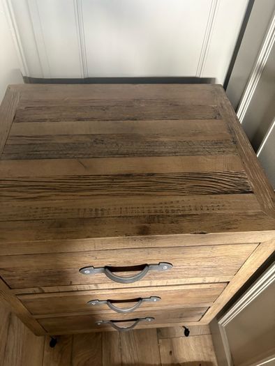 New Riviera Maison 3 drawer rustic chest on lockable castors