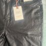 New Black Leather Coated Jeans Image 3