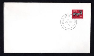 1977 Ireland 11d Stag design Gerl Definitive stamp tied with Bailie Atha Cliath (Dublin) Steel cancel