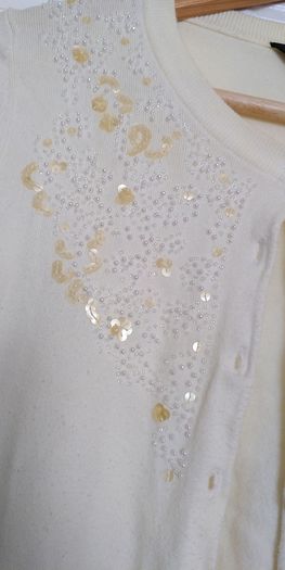 Beaded vintage retro A-Wear cardigan with pearl buttons