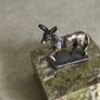 Donkey/mule figure on GREEN Connemara marble plate . Image 6
