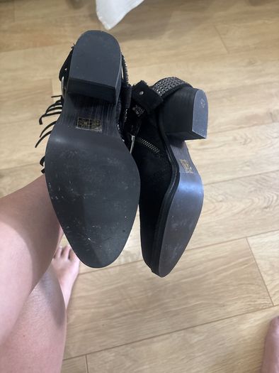 Black Fringe Ankle Boots