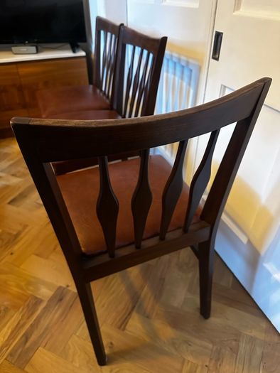 Teak Mid-Century Solid Wood Chairs x 8