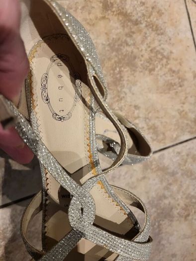 silver sparkly shoe