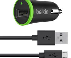 Universal Car Charger with Micro USB ChargeSync Cable (12 Watt/ 2.4 Amp)