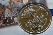 French Revolution 1789 Isle of Man Crown  Woman Leading Fighters Coin