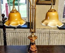 Stunning 1950s tall double lamp
