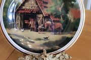 Village Life Edwardian Fine China Plate Village Life A Series of 4 Scenes Washing Day Painted by Elisabeth Paetz-Kalich Collectors Plate