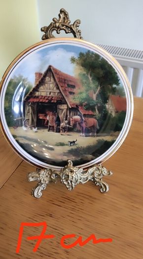 Village Life Edwardian Fine China Plate Village Life A Series of 4 Scenes Washing Day Painted by Elisabeth Paetz-Kalich Collectors Plate