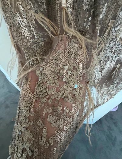Part Two Copenhagen sequin dress with feathers