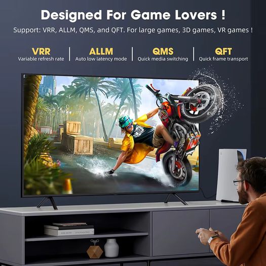 5m (8K) HDMI 2.1 Cable Copper Wire Core Cable 8K@60Hz HDR 4K@240/160/144/120/60Hz UHD Ultra High Definition Video Cable for Laptop TV