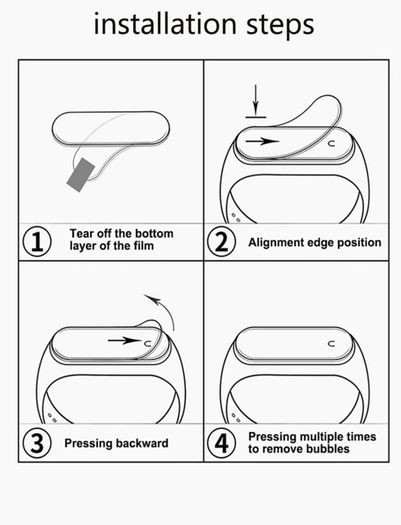 5D Curved Edge Full Coverage Soft Clear Protective Film Cover For Huawei Band 4 Screen Protector (Not Glass)