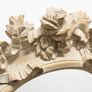 Louis XVI Style Oval Mirror with Distressed Off White Patina Image 2