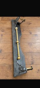 Antique Victorian Cast Iron & Brass Fireplace Fender Ornate Original