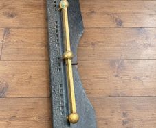 Antique Victorian Cast Iron & Brass Fireplace Fender Ornate Original
