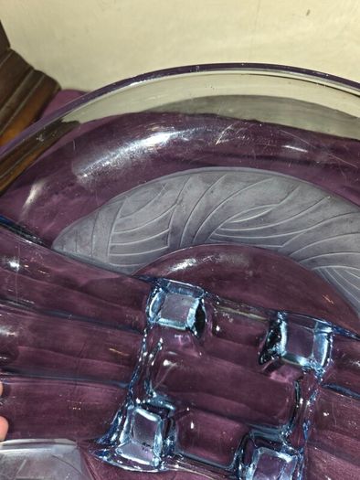 1930's Walther and Sohne Art Deco blue glass bowl