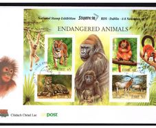 1998 Ireland Stampa Public Souvenir Animals Miniature Sheet with enlarged margin Overprinted for Stampa An Post First Day Cover FDC)